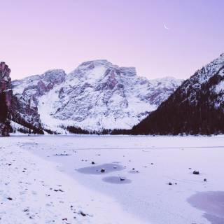 Snowy mountains iPhone wallpaper