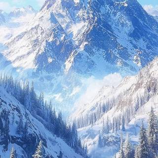 Snowy mountains iPhone wallpaper