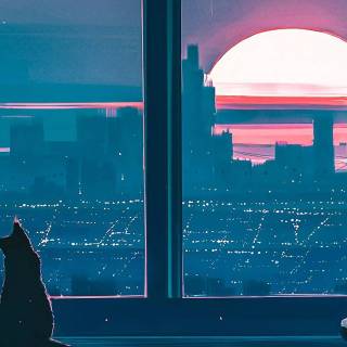 Cat anime iPhone wallpaper