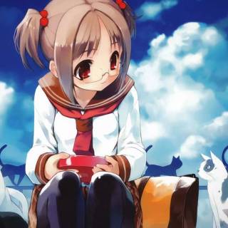 Cat anime iPhone wallpaper