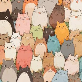 Cat anime iPhone wallpaper