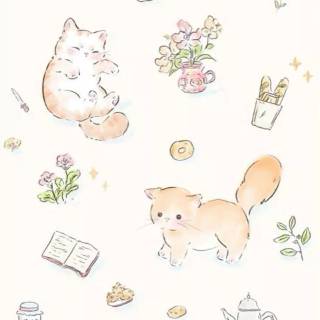 Cat anime iPhone wallpaper