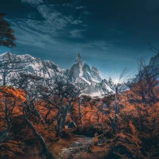 Snow mountains iPhone wallpaper