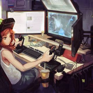 Gamer girl desktop wallpaper