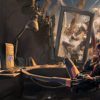 Gamer girl desktop wallpaper
