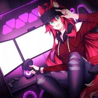 Gamer girl desktop wallpaper