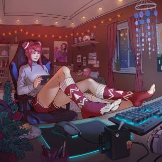 Gamer girl desktop wallpaper