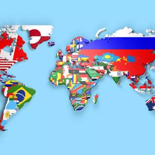 Globe with flag wallpaper