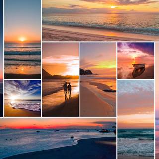 Sunset collage laptop wallpaper