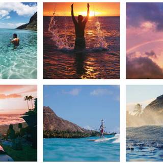 Sunset collage laptop wallpaper