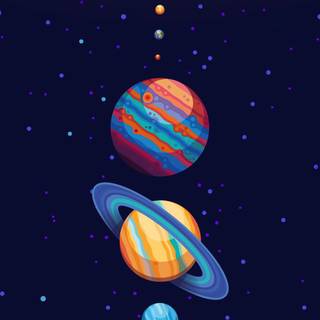 Solar system mobile wallpaper