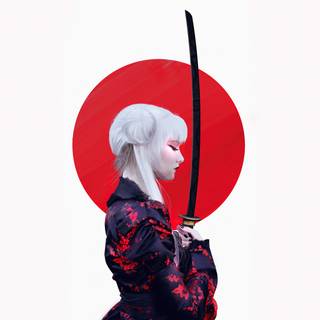 White samurai 4k wallpaper