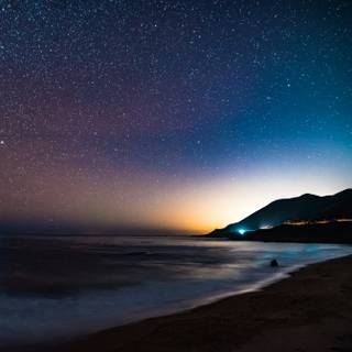 Night beach 4k wallpaper