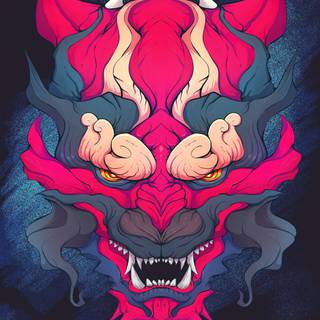 4k Oni Mask wallpaper