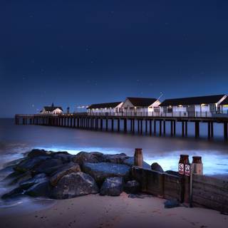 Night beach 4k wallpaper