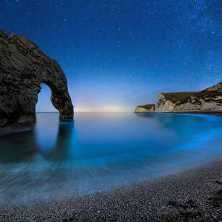 Night beach 4k wallpaper