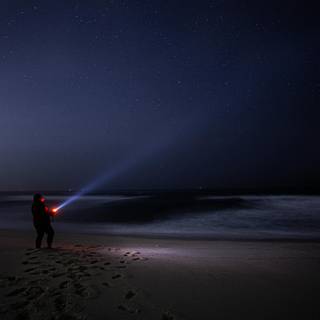 Night beach 4k wallpaper