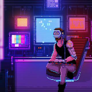 Lofi neon wallpaper