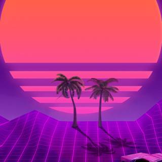Synthwave mobile wallpaper