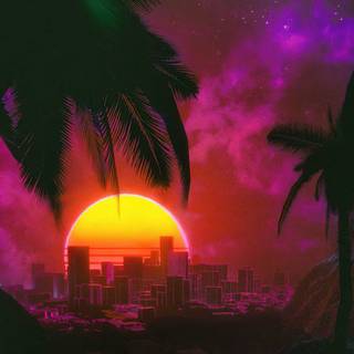 Synthwave mobile wallpaper