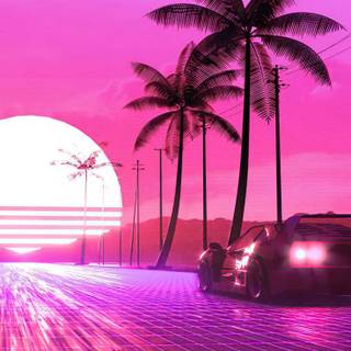 Synthwave mobile wallpaper