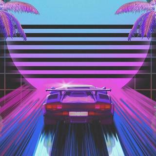Synthwave mobile wallpaper