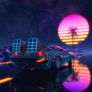 Synthwave mobile wallpaper