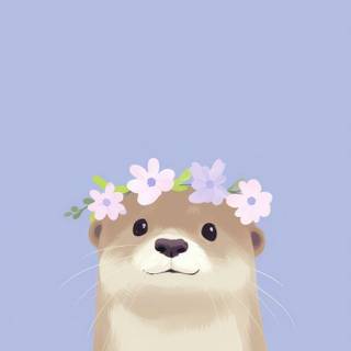 Cartoon otter wallpaper