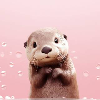 Cartoon otter wallpaper