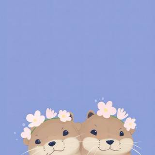 Cartoon otter wallpaper