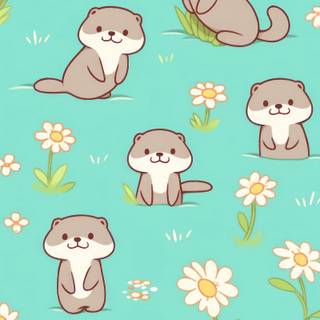 Cartoon otter wallpaper