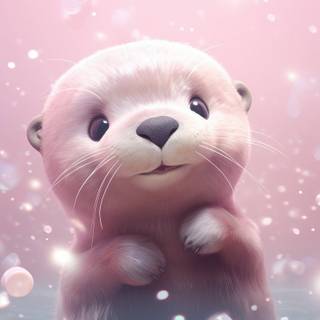 Cartoon otter wallpaper