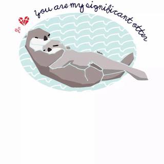 Cartoon otter wallpaper