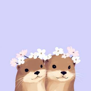 Cartoon otter wallpaper