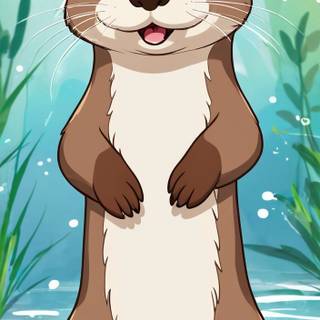 Cartoon otter wallpaper