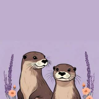 Cartoon otter wallpaper