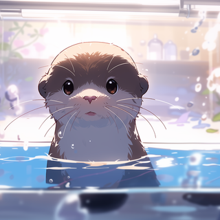 Cartoon otter wallpaper