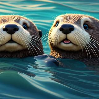 Cartoon otter wallpaper