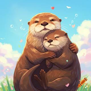 Cartoon otter wallpaper