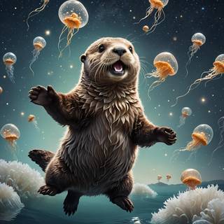 Cartoon otter wallpaper