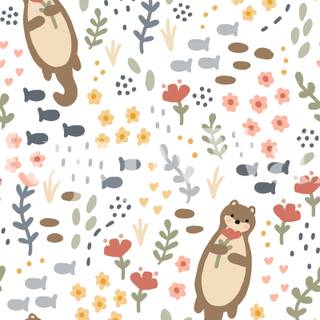Cartoon otter wallpaper