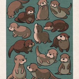 Cartoon otter wallpaper