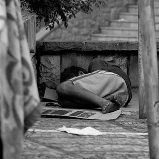 Homeless man wallpaper