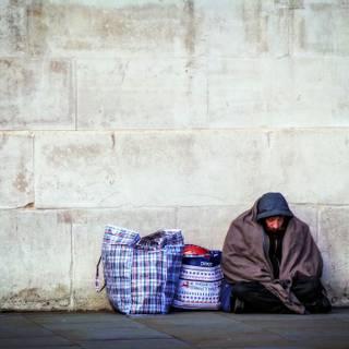 Homeless man wallpaper