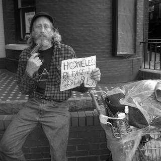 Homeless man wallpaper