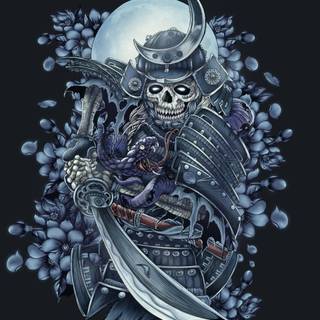 Samurai skull wallpaper