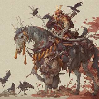 Samurai skull wallpaper