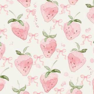 Bow with strawberries wallpaper