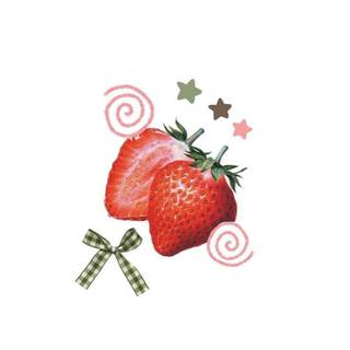 Bow with strawberries wallpaper