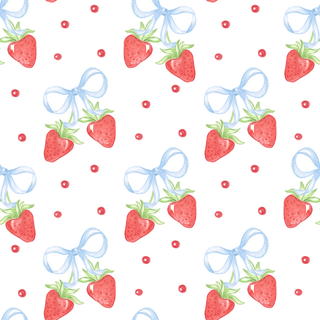 Bow with strawberries wallpaper